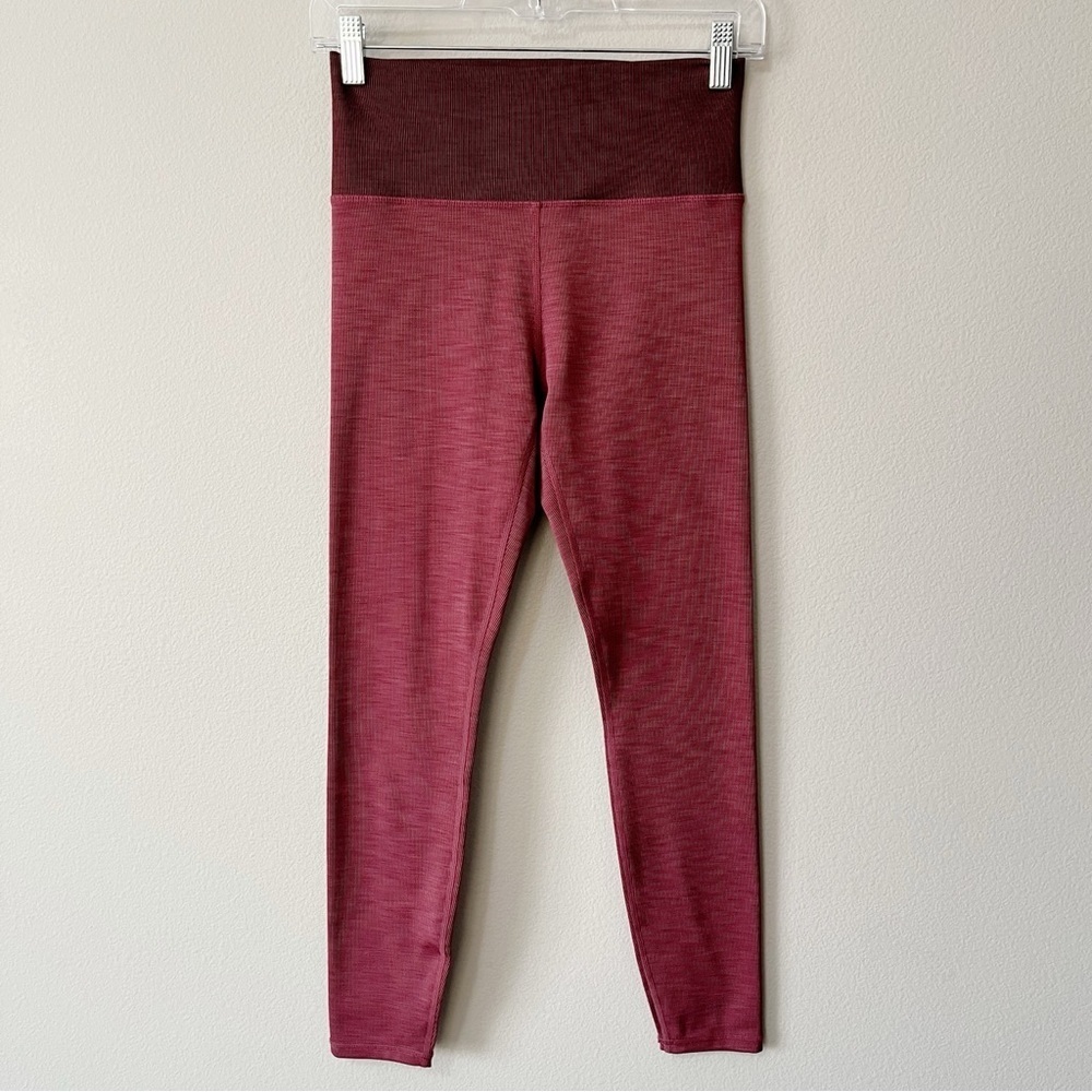 Vuori Lux Rib Studio Leggings Cinnamon Heather Women's Small Athleisure Yoga
